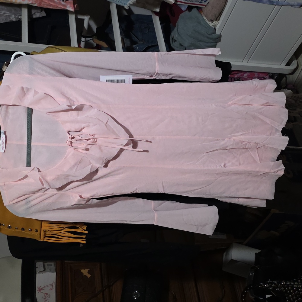 Pink Ruffled Long Sleeve Dress Size M